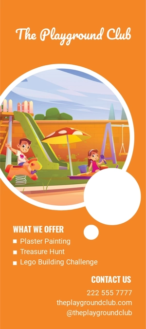 Kids Club Rack Card Template