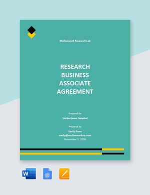 Research Business Associate Agreement Template Research Business Associate Agreement Template
