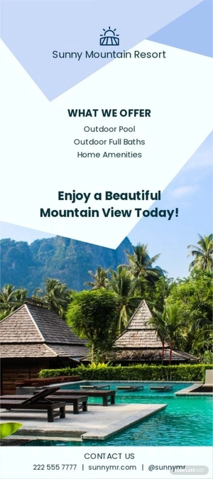 Mountain Resort Rack Card Template Mountain Resort Rack Card Template