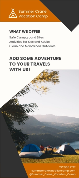 Tourist Camp Rack Card Template