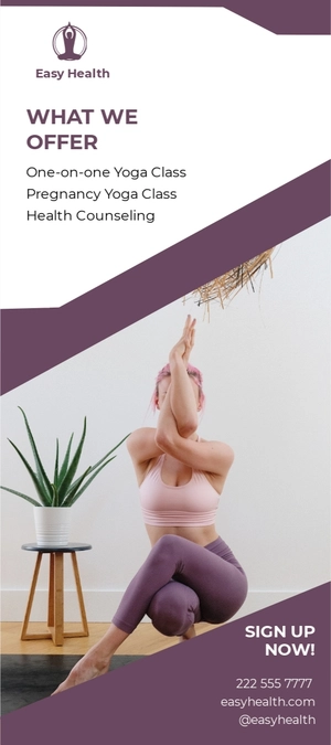 Online Yoga Studio Rack Card Template