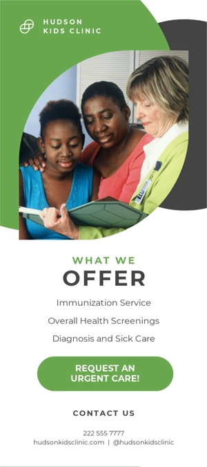 Pediatric Clinic Rack Card Template