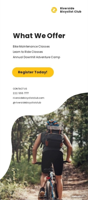 Bike Camp Rack Card Template