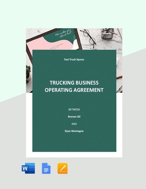 Trucking Business Operating Agreement Template