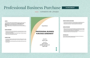 Simple Professional Business Purchase Agreement Template Simple Professional Business Purchase Agreement Template