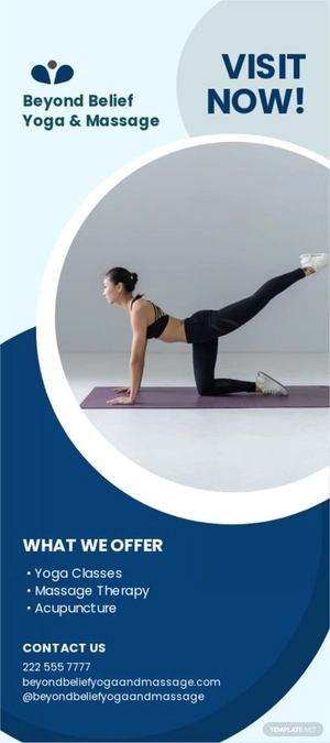 Yoga And Massage Rack Card Template