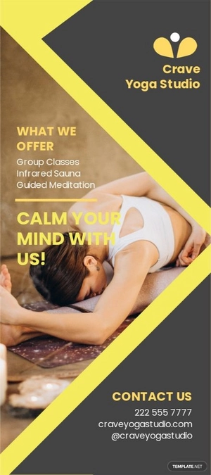 Simple Yoga Studio Rack Card Template