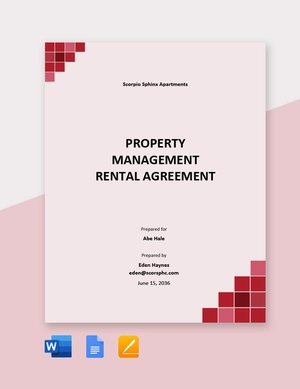 Property Management Rental Agreement Template