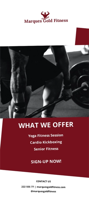 Sample Modern Gym Rack Card Template