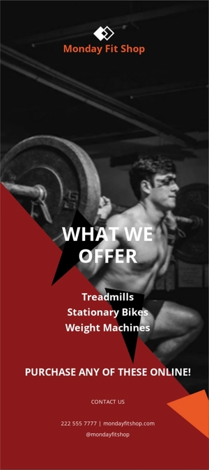 Simple Gym Rack Card Template