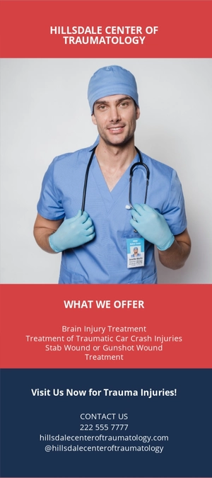 Traumatology Clinic Rack Card Template