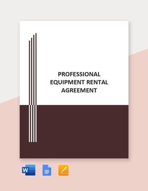 Professional Equipment Rental Agreement Template