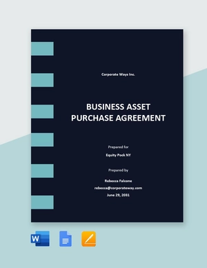 Business Asset Purchase Agreement Template