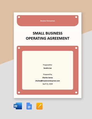 Small Business Operating Agreement Template