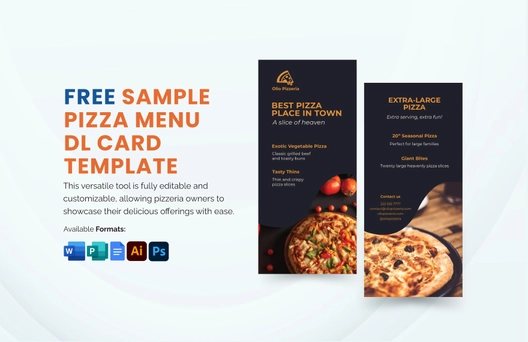 Sample Pizza Menu DL Card Template