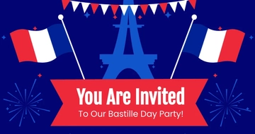 Free Bastille Day Party Facebook Post Template to Edit Online