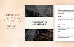 Furniture Rent To Own Agreement Template