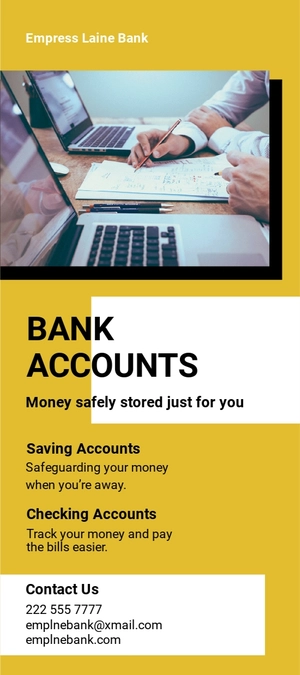 Financial Product DL Card Template