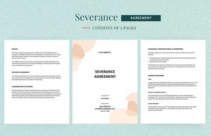 Sample Severance Agreement Template