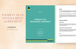 Payment Plan Installment Agreement Template