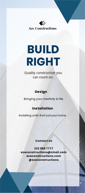 Modern Construction DL Card Template