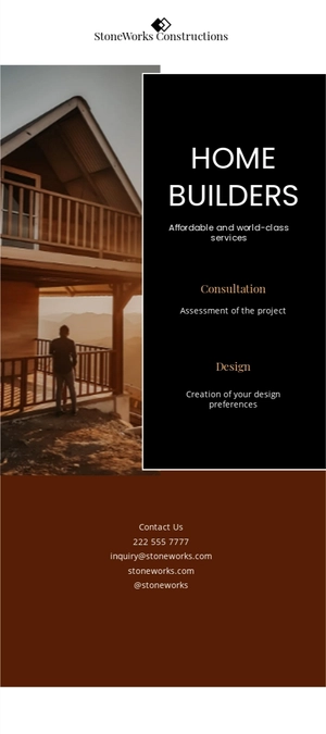 Elegant Construction DL Card Template