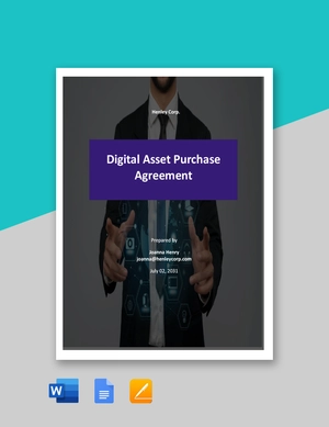 Digital Asset Purchase Agreement Template Digital Asset Purchase Agreement Template