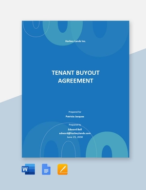 Tenant Buyout Agreement Template Tenant Buyout Agreement Template