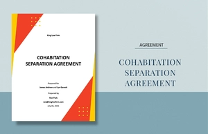 Cohabitation Separation Agreement Template
