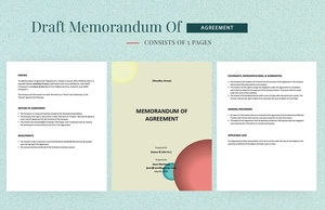 Draft Memorandum Of Agreement Template