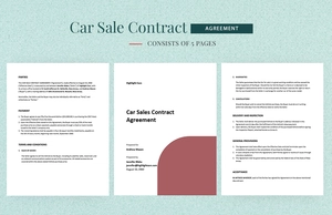 Car Sale Contract Agreement Template