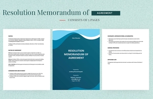 Resolution Memorandum of Agreement Template