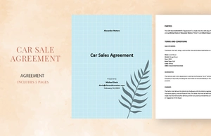 Car Sale Agreement Template