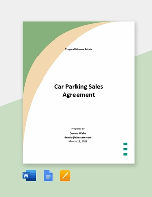 Car Parking Sale Agreement Template