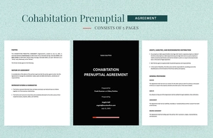 Cohabitation Prenuptial Agreement Template