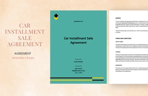 Car Installment Sale Agreement Template
