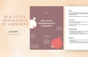 Real Estate Memorandum of Agreement Template