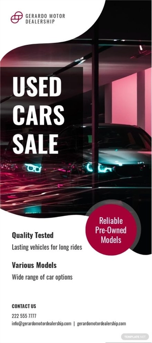 Car Sale DL Card Template