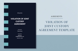 Violation of Joint Custody Agreement Template