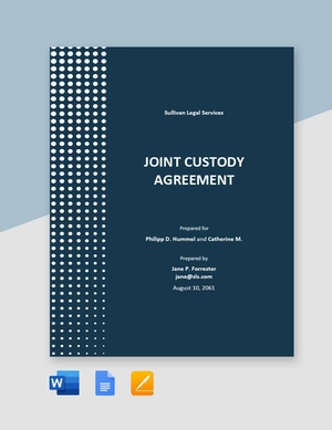 Standard Joint Custody Agreement Template Standard Joint Custody Agreement Template