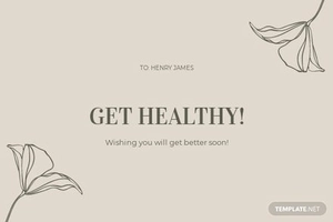 Health Get Well Soon Card Template