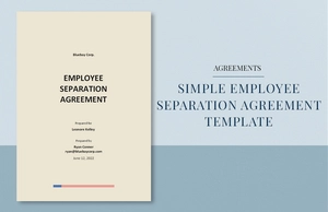 Simple Employee Separation Agreement Template Simple Employee Separation Agreement Template