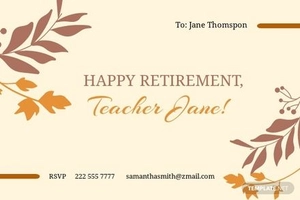 Teacher Retirement Card Template