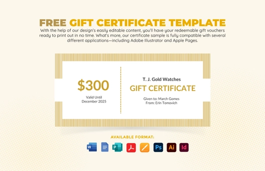 Gift Certificate Template