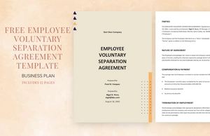 Employee Voluntary Separation Agreement Template Employee Voluntary Separation Agreement Template