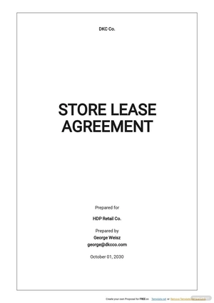 Standard Store Lease Agreement Template