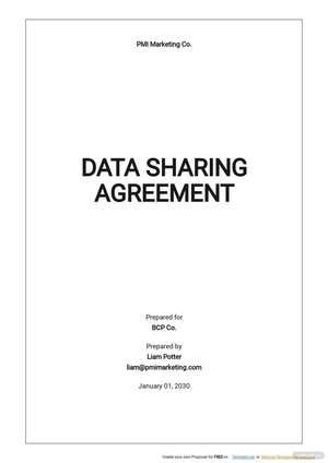 Standard Data Sharing Agreement Template