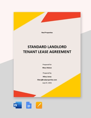 Standard Landlord Tenant Lease Agreement Template