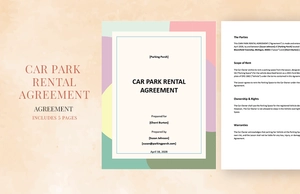 Car Park Rental Agreement Template