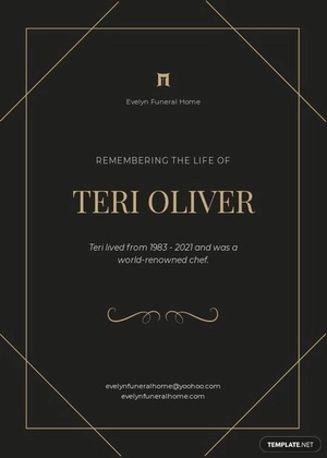 Elegant Obituary Card Template